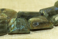 fiery and Faceted Chunky Labradorite Beads