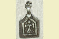 Old Silver Goddess Amulet from India, DD