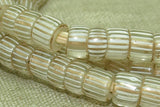 Venetian Gooseberry Beads, Clear with White Lines