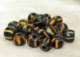 Black and Yellow Venetian Glass Bead