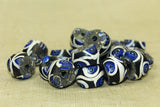 Venetian Blue & Black Swirl Angled Cut bead