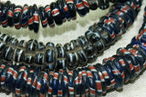 Black with Red & White Striped Eja Mixed Strand
