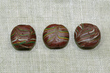 Brown Tabular Glass Beads with Feathering