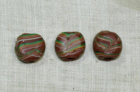 Brown Tabular Bead with Feathering
