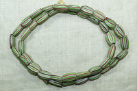Venetian Watermelon Glass Beads, Red, Green, White