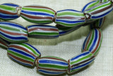 Venetian Watermelon Glass Beads, Candy Cane Colors!