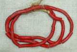 Red "Elbow" Glass Beads