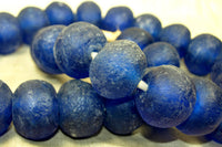 ginormous Blue Glass Beads from Ghana