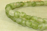 Two Tone Green Recycled Glass Beads