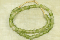 Two Tone Green Recycled Glass Beads