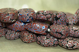 Large Tabular Millefiori Beads, Strand