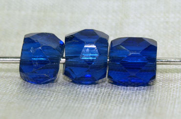 Vibrant Cobalt Blue Faceted Glass Bead