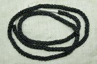 Black Four Petal Czech Flower Beads