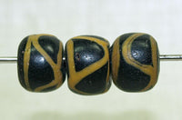Antique Brown and Yellow Venetian Bead