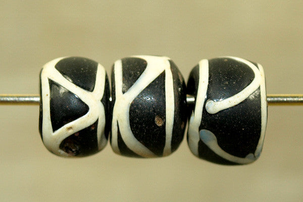 Antique Venetian Black and White Beads