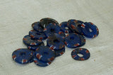 Bag of Antique Eja Beads, Blue with Stripes