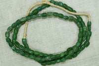 Funky 4-Sided Green Glass Beads from 1700s