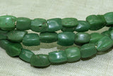 Funky 4-Sided Green Glass Beads from 1700s