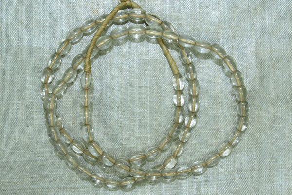 Antique Clear Glass Melon Beads
