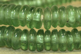Moss-Green Glass "donut" beads from Ghana