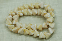 Vintage German Glass, Puffy Off-White Triangles
