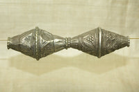 Pair of Large Antique Afghan Silver Beads
