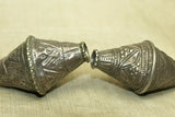 Pair of Large Antique Afghan Silver Beads