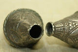 Pair of Large Antique Afghan Silver Beads