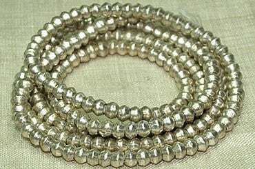 4.5mm New Silver Bicone Beads from Ethiopia