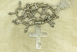 Antique Ethiopian Silver Cross and Penis Beads Necklace