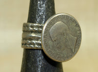 Vintage Ethiopian Silver Ring of Vittorio Emanuele III