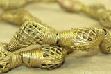 Strand of Brass Elbow Bead from Ghana