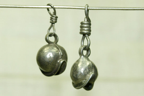 Scallop Shaped Antique Silver Dangle from India