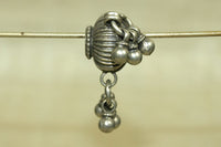 Antique Fluted Silver Bead with Dangles
