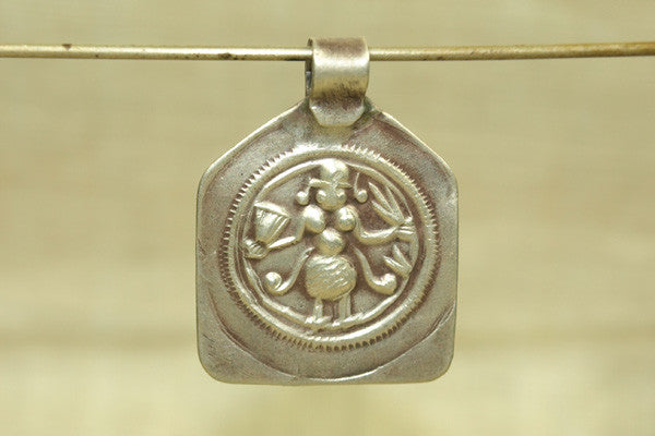 Antique Silver Hindu God Amulet
