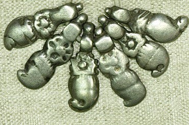 Set of 6 Antique Coin Silver Dangles from India