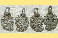 Pair of Antique Silver Paisley Design Pendants