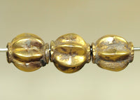 Small 18 Kt Gold Fluted Bead from India