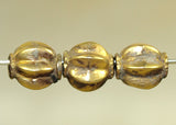 Small 18 Kt Gold Fluted Bead from India
