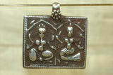 New Indian Silver Ganesha and Parvati Amulet