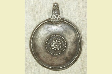 Large Silver Disc Pendant from India