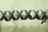 Silver Rondelle-shaped Bead from India