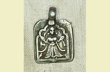 Antique Silver Hindu Goddess Amulet