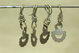 Four coin silver Scallop Dangles from India