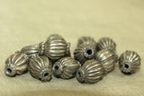 Antique Fluted Silver Bead from India