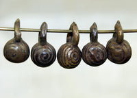 Set of Five Cast Brass Dangles from Nigeria