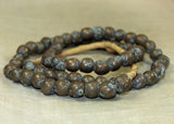 Strand of Antique Solid Brass Rounded Beads from Nigeria