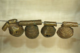 Set of four Antique Nigerian Brass bells