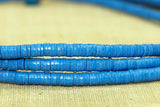 New Plastic Disk 3mm Beads, Mottled Bright Blue