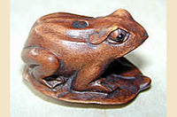 Frog on Lily Pad Ojime